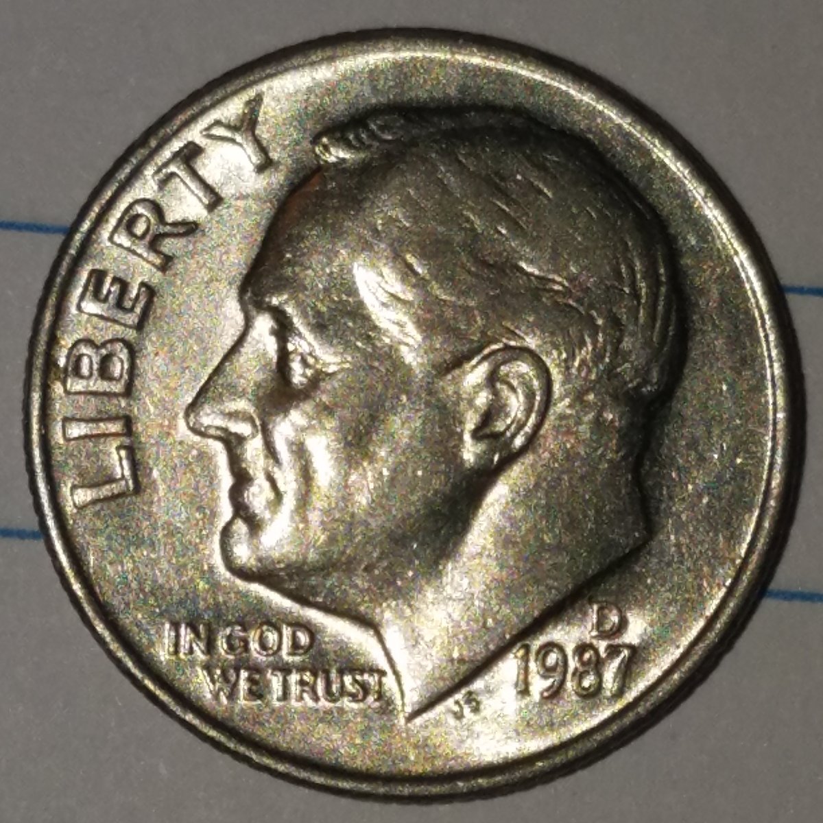 1987-D-Roosevelt-Dime-For-Grading
