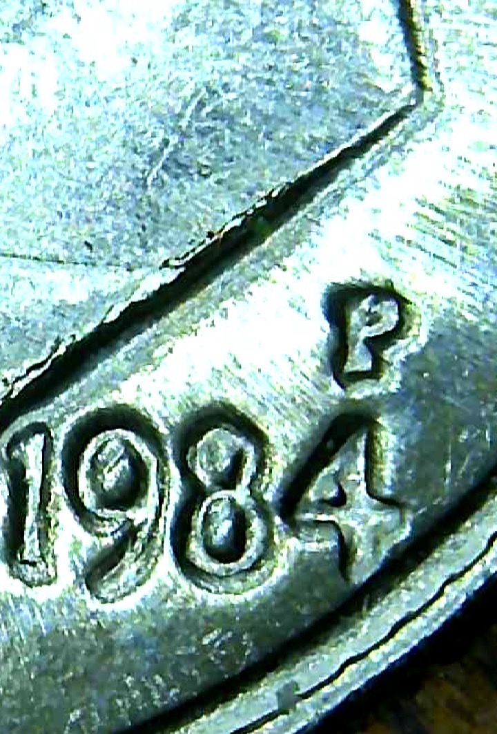 1984-Roosevelt-Dime--Neck,-Doubling-Very-Odd-Shape-Deep-Look-Rum-Seperated