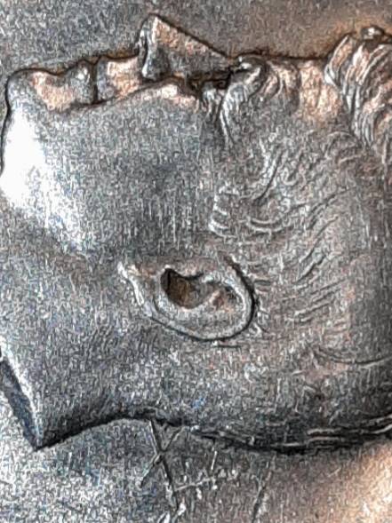 1964-Kennedy-Half-With-3-X-Shaped-Die-Crack-Marks-On-It