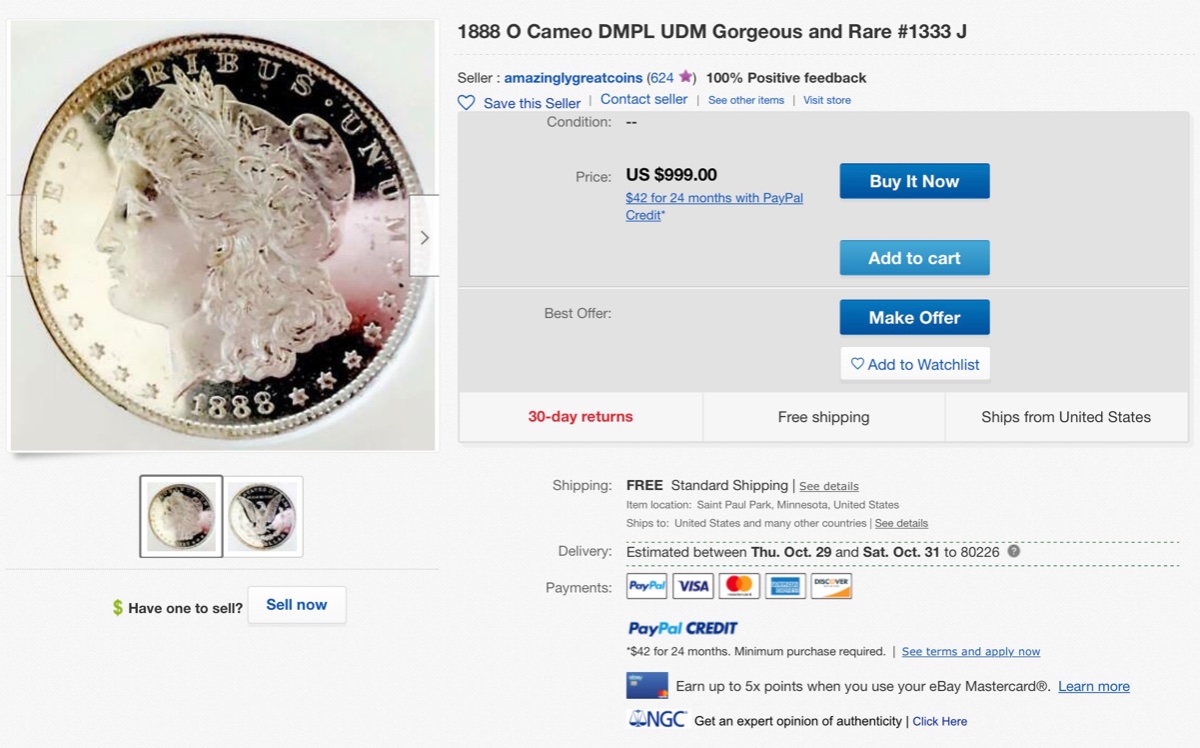 Problem-Listing�1888-O-Morgan,-Cameo-DMPL