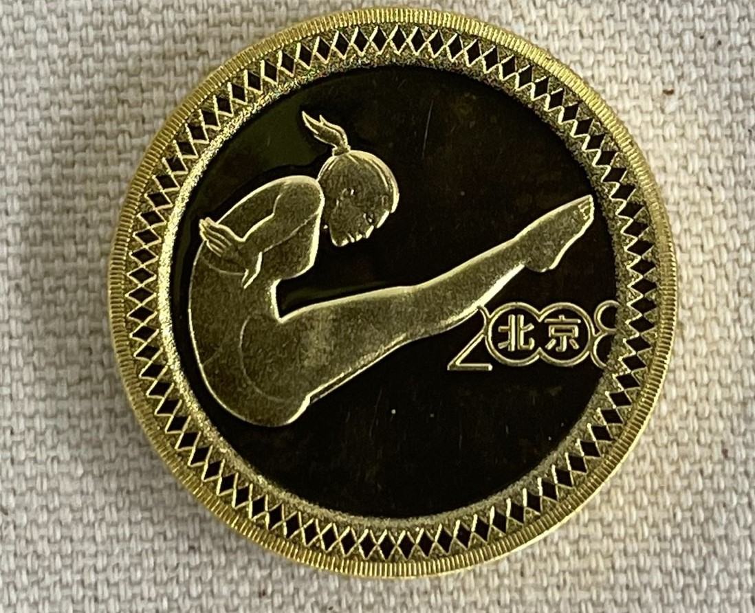 2008-Olympic-Soccer-And-Gymnastics-43-Gram-24k-Plated-Silver-Rounds