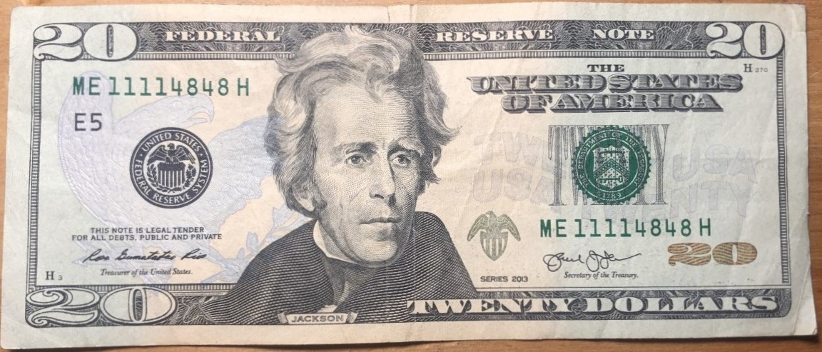 $20-Note.-Not-The-Best-Condition.-Neat-Serial-Number