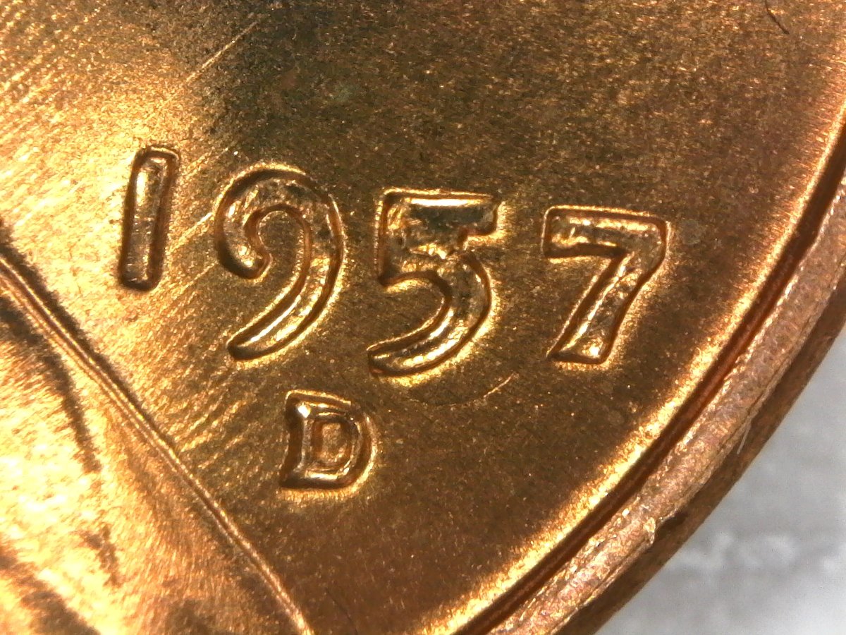 1957-D-Lincoln-Wheat-Penny-Multiple-Chips-And-Skull-Fracture