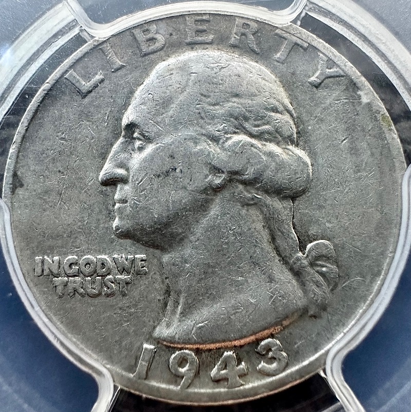 1943-S-Washington-DDO-With-Sizable-Strike-Through/-Lam-On-The-Reverse