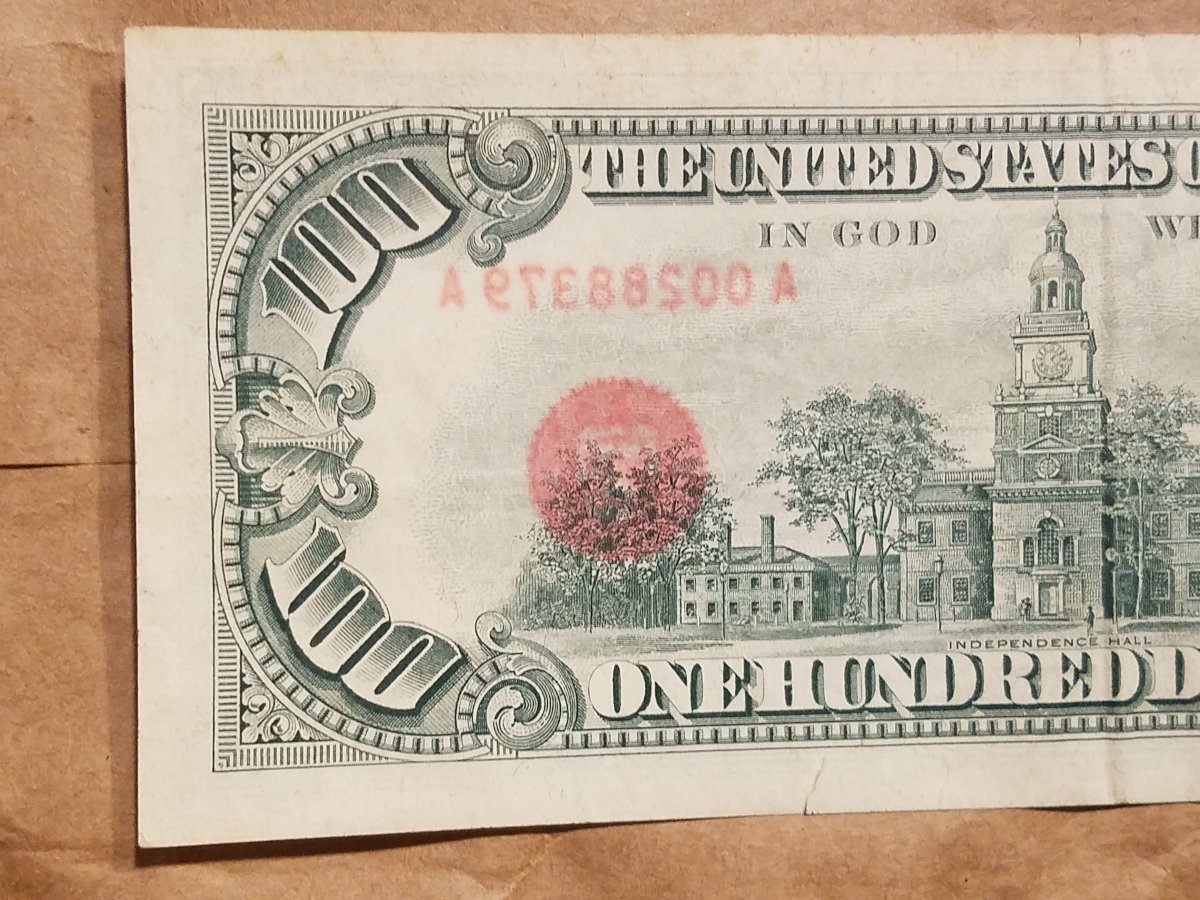 1966-$100-United-States-Note---Water-Damage,-Fake,-Error?