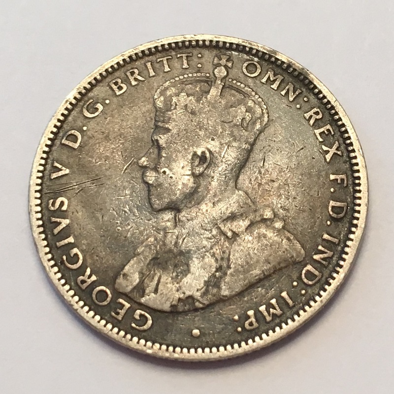 1915-H-Australia-Shilling-In-Rough-Shape--Grade?