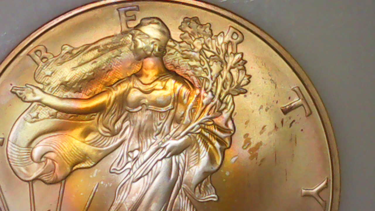 2004-W-American-Silver-Eagle---Beautiful-Rainbow-Toned--MS-70,-Would-You-Buy-Another?