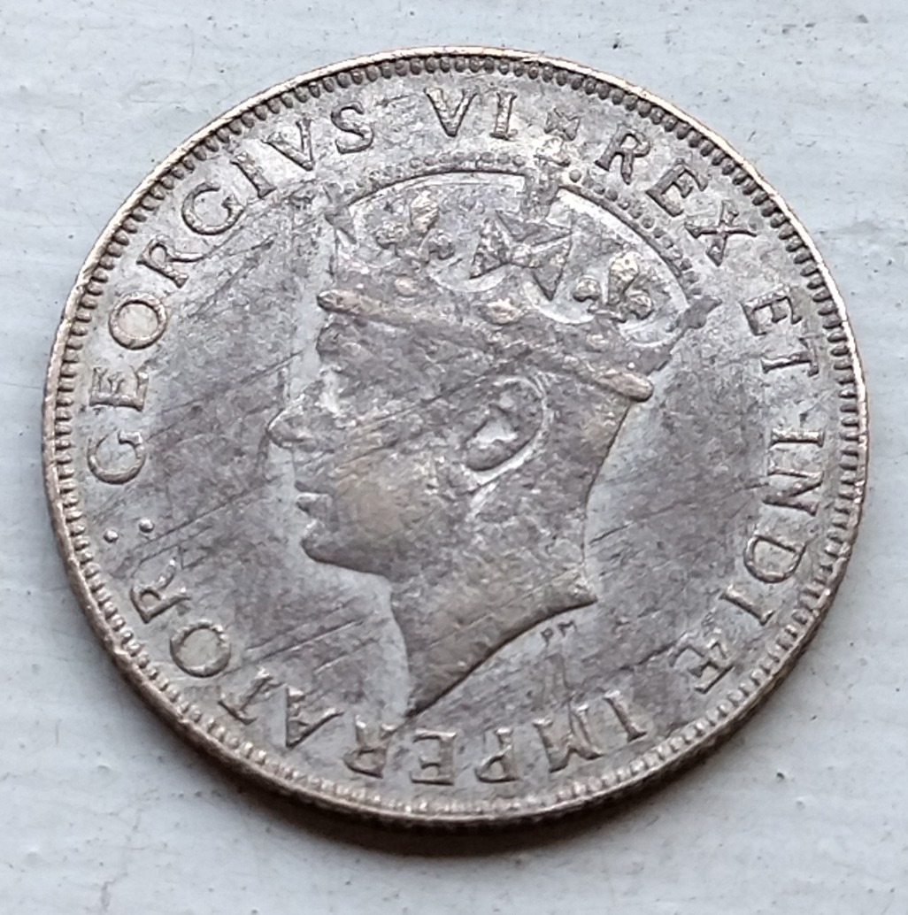 Silver-1-Schilling-1944-East-Africa---Low-Weight