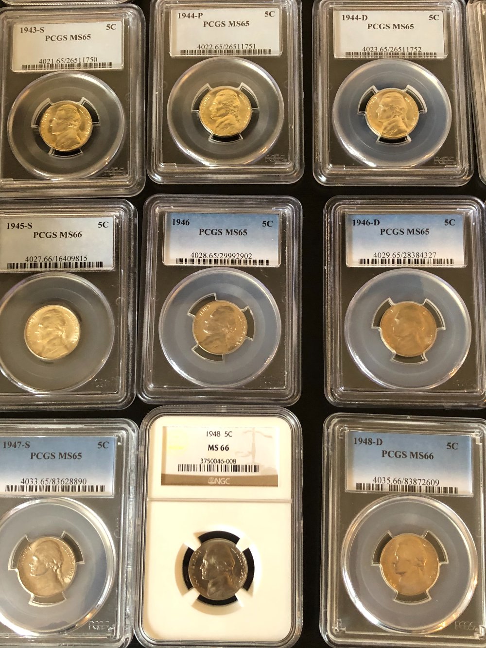 Jefferson-Nickel-Graded-Set-1938-1964-Including-Proofs