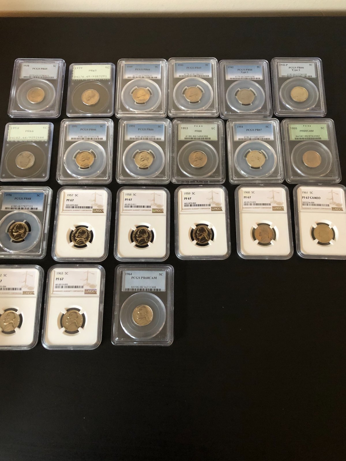 Jefferson-Nickel-Graded-Set-1938-1964-Including-Proofs