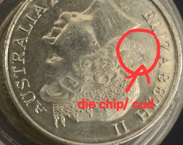 2019-Australian-5-Cent-Hairy-Die-Chip/-Cud