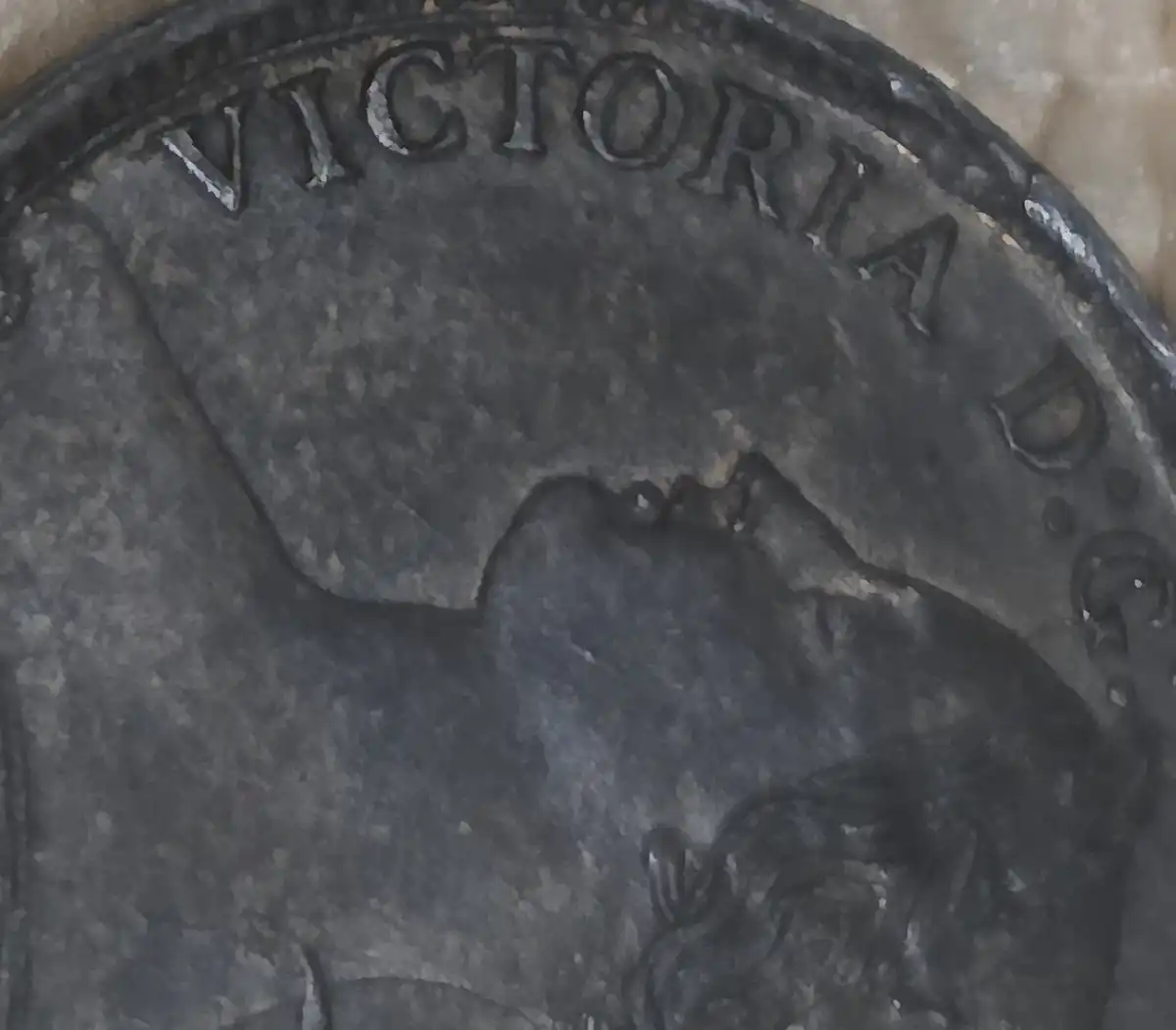 1861-Victoria-Farthing--Double-Die-On--I,-T-And-Maybe-R-In-Victoria-And-Die-Crack-Through-G-Too-For