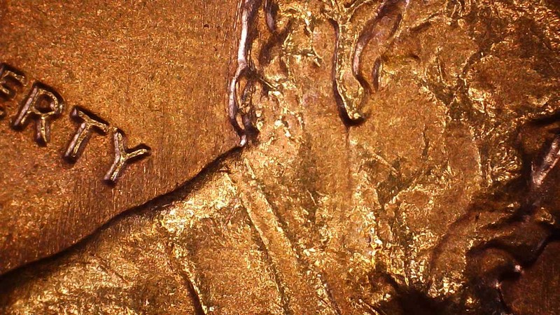 1985-P-Lincoln-Cent-With-A-Long-Die-Crack
