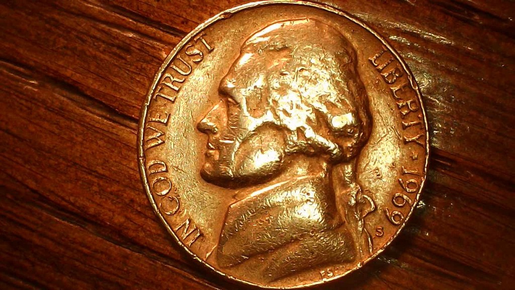 1969-S-Nickel-In-Bank-Roll-Of-1964-Nickels