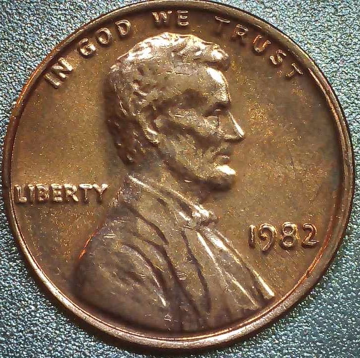 1982-P-Lincoln-Cent-W/Die-Cracks