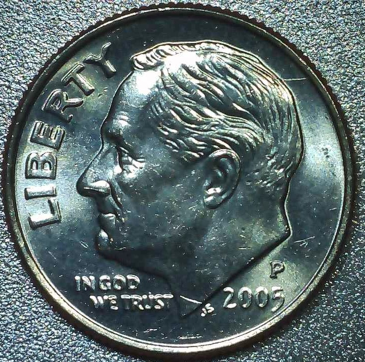 2005-P-Roosevelt-Dime-Die-Crack-Spikehead-Obverse