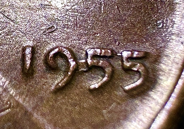 1955-Lincoln-Cent--Poor-Man's-DD,-Die-Crack,-Retained-Cud,-Die-Chip-