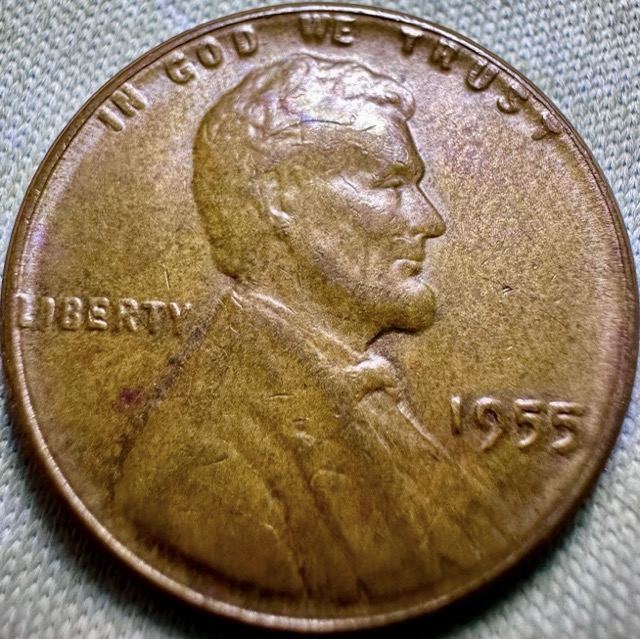 1955-Lincoln-Cent--Cracked-Skull,-DDD-