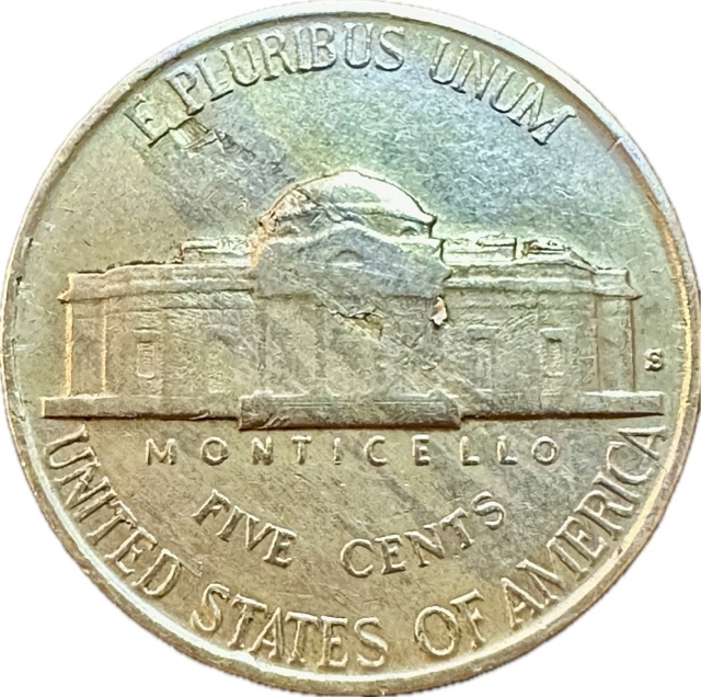 1940-S-Jefferson-Nickel-Lamination+die-Crack