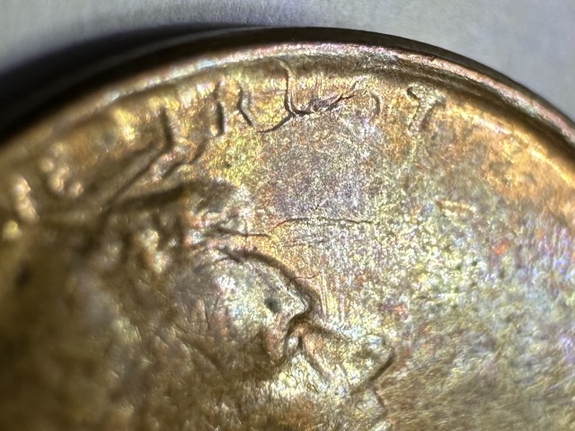 1972-D-Lincoln-Cent-Struck-Thru,-Lam-Or-Cap-Srike?