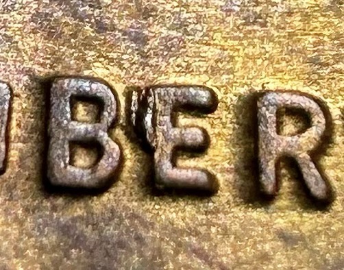 1956-Lincoln-Cent-Bie,-Cracked-Skull,-Die-Crack-And-Retained-Cud?