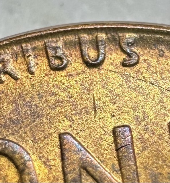 1956-Lincoln-Cent-Bie,-Cracked-Skull,-Die-Crack-And-Retained-Cud?