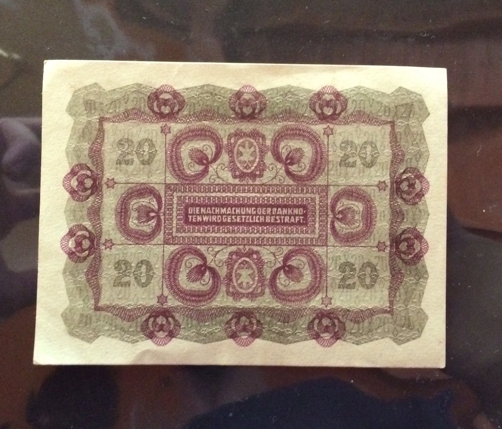 1922-Osterreich-Zwanzig-Kronen---Very-Low-Serial