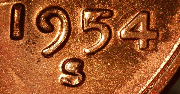 1954-S-Die-Break-On-The-Date-And-Mint-Mark