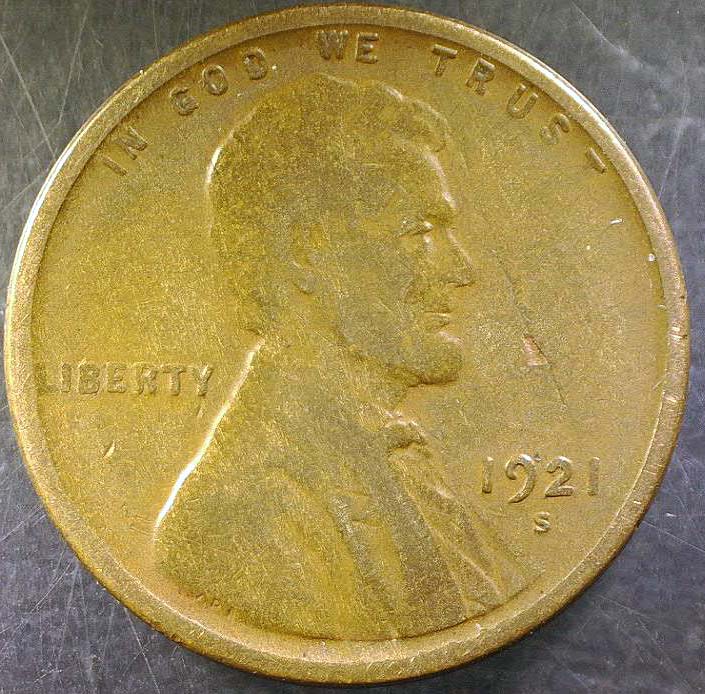 1921-S-Lincoln-Wheat-Cent-Obverse-Lamination-East-Of-Lincoln's-Nose