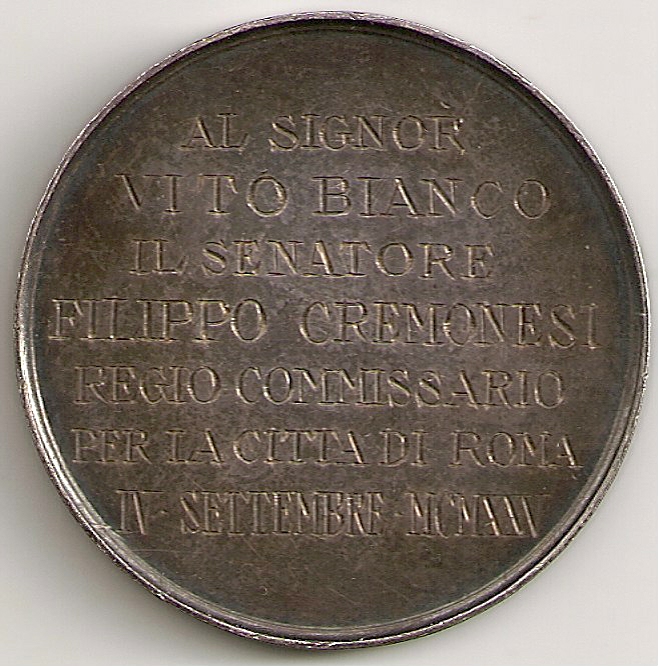 1925-Italian-Medal-From?-To?-Mayor-Of-Rome