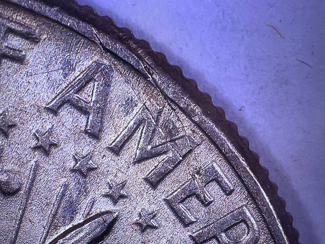 1964-Kennedy-Half-Dollar---Possible-Sruck-Through-Rim/Reverse-Error