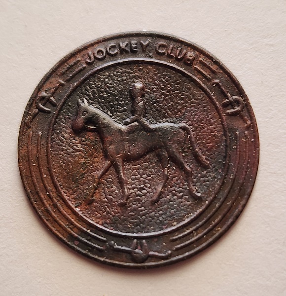 Stamped-Uniface-Jockey-Club-Token/Medal-Help-ID