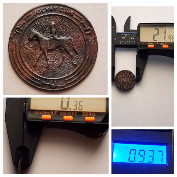 Stamped-Uniface-Jockey-Club-Token/Medal-Help-ID