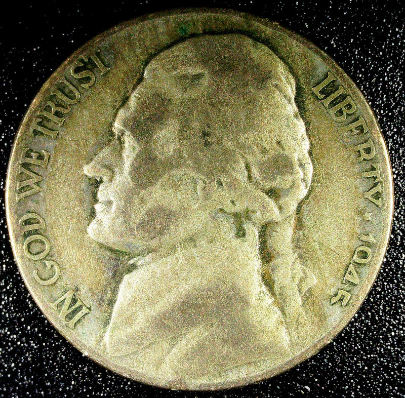 1945-P-Jefferson-Nickel-Missing-Lower-Half-Of-Date.--Mint-Error,-Or-Post-Mint-Damage?