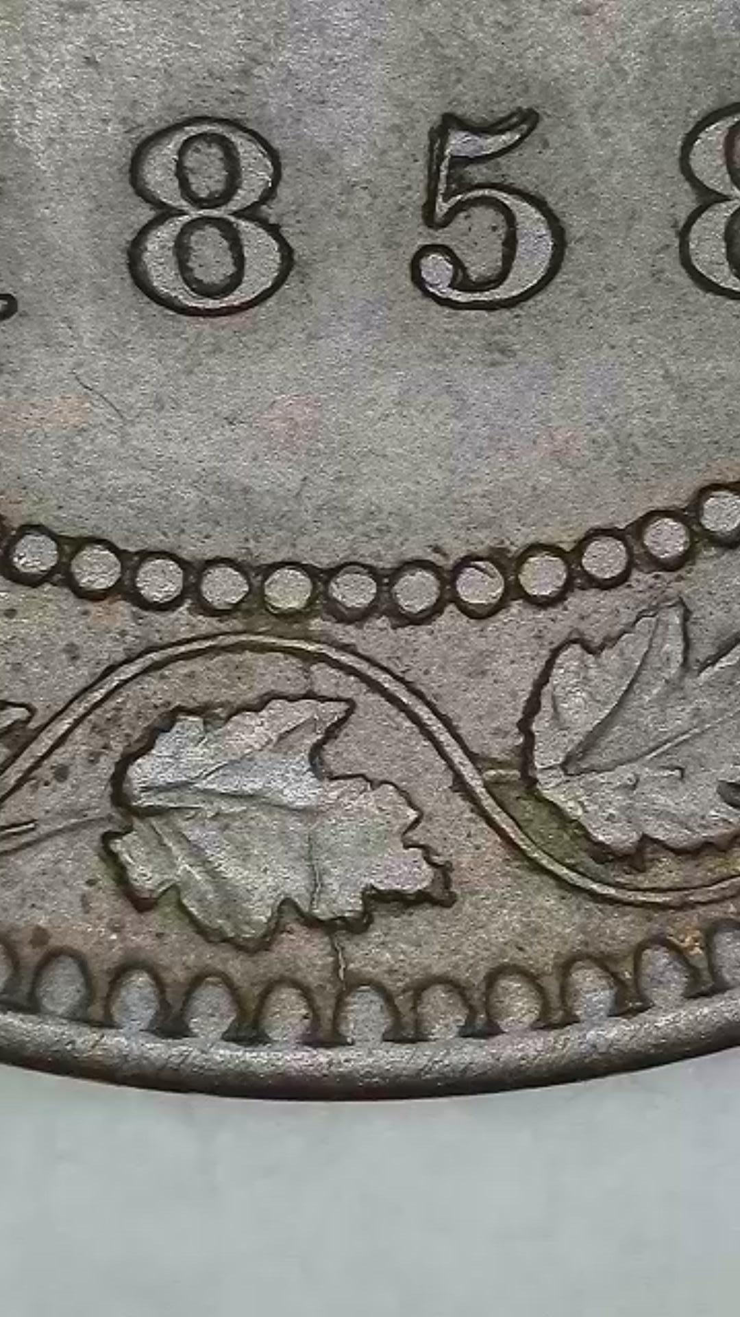 Canadian-1858-Cent-Doubled-5?-And-Broken-Vine?-But-Not-Sure