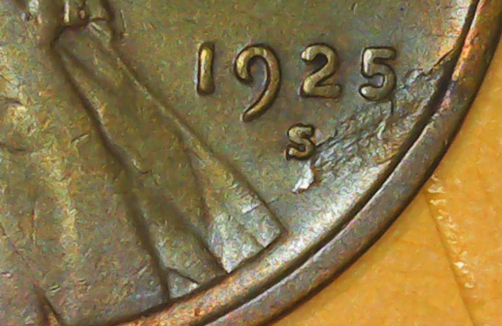 1925-S-Lincoln-Cent-Wheat-Penny-Lamination-Or-Damaged