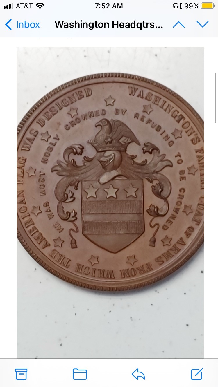 1883-Washington-Headquarters-Token/-Medal-Question