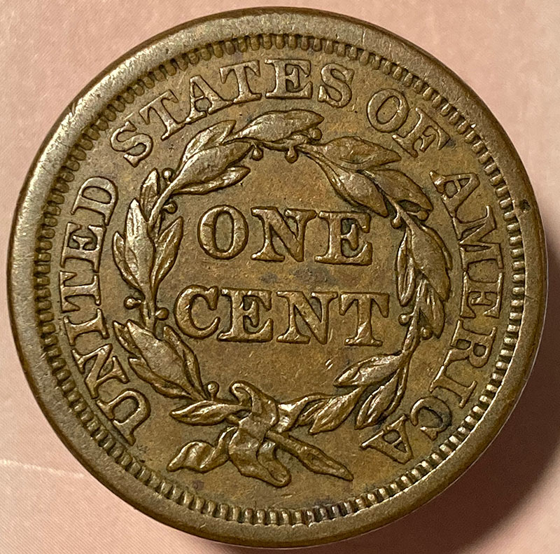 1855-Braided-Hair-Cent---Acetone-/-Verdicare-Experiment