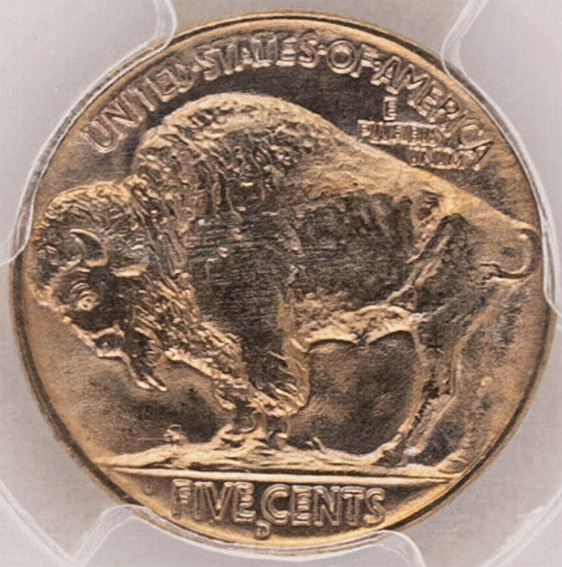 1938-D-Buffalo-Nickel---Apperas-To-Be-A-Partially-Missing-Leg