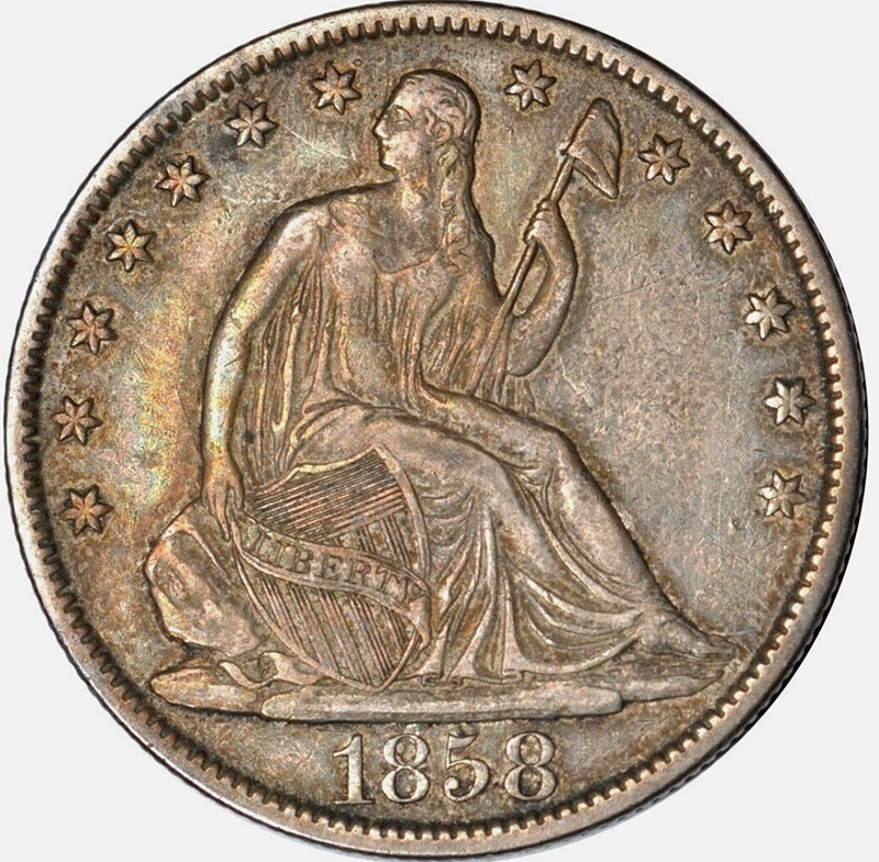 1858-O-Seated-Liberty-Half-For-Grade-And-Opinions