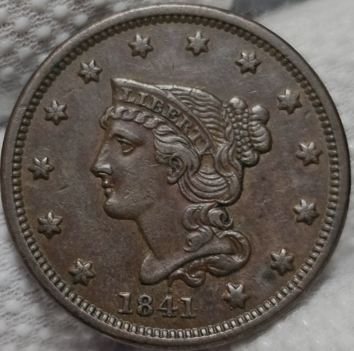 1841-Braided-Hair-Cent-For-Grading-And-Comments