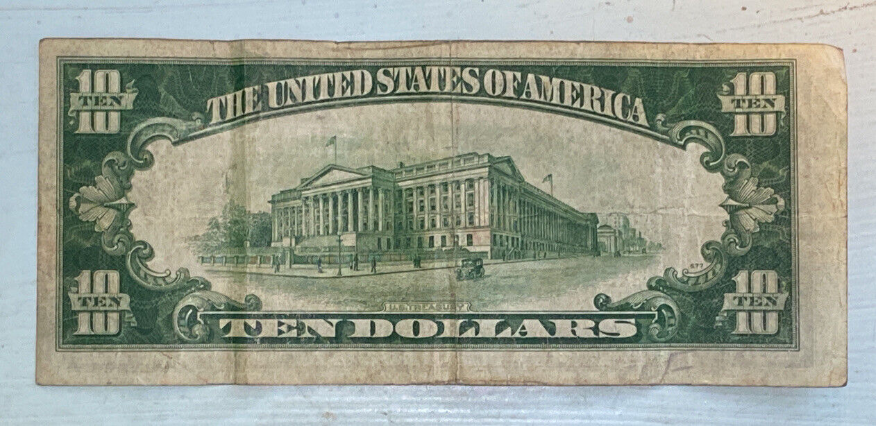 1934-A-Series-$10-Bill---Offset-Printing-Both-Sides?