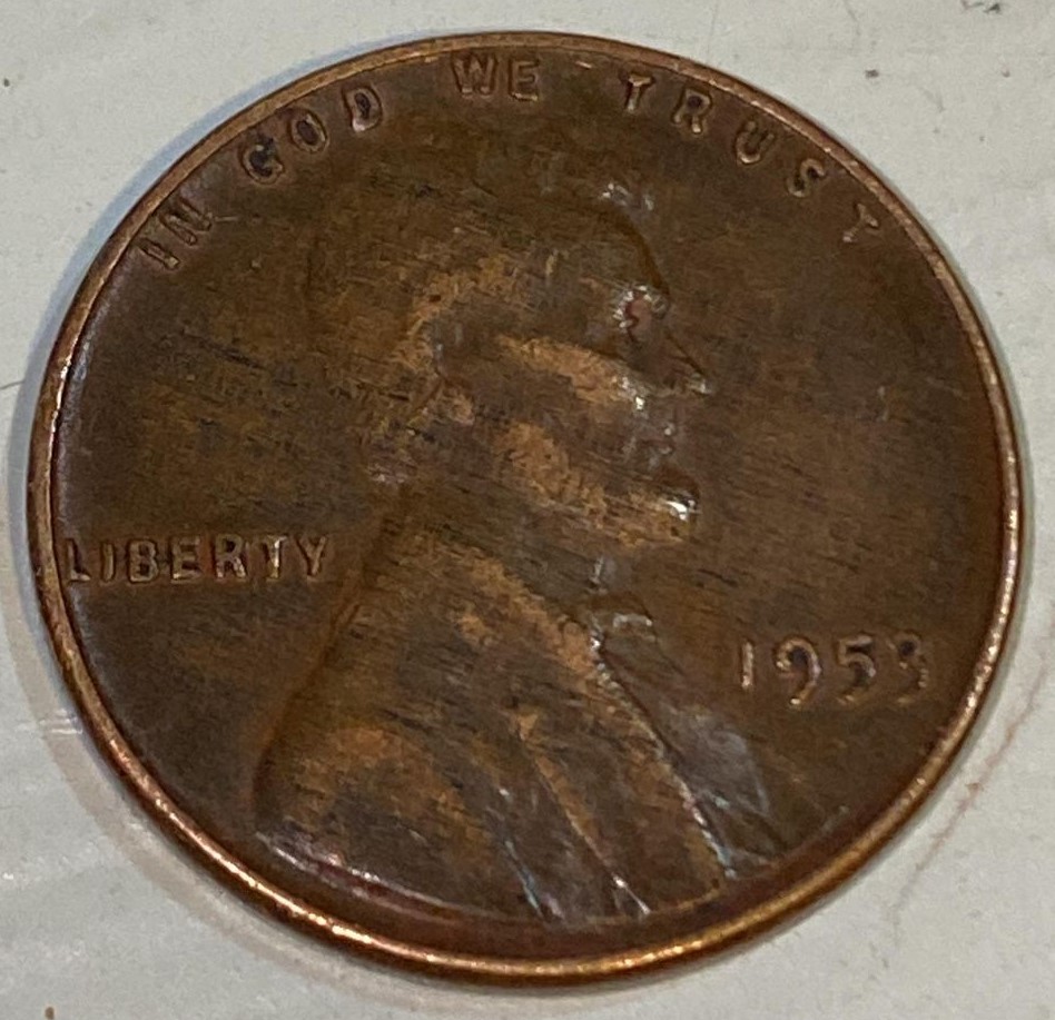 1953-Penny---Looks-Like-Mini-Tire-Marks-Both-Sides