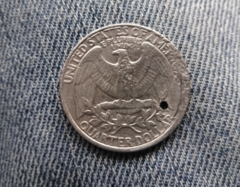 1985-Washington-Quarter-Hole-Through-Quarter..-PMD?