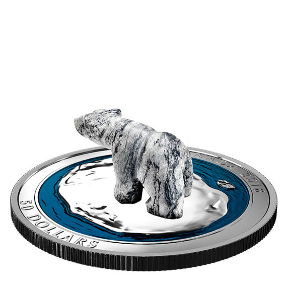 RCM-New-Release:-2018-5-Oz.-Pure-Silver-Coin---Polar-Bear-Soapstone-Sculpture