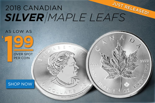 Golden-Eagle-Coin-Sale:-2018-Silver-Maple-Leafs-$1.99-Over-Spot