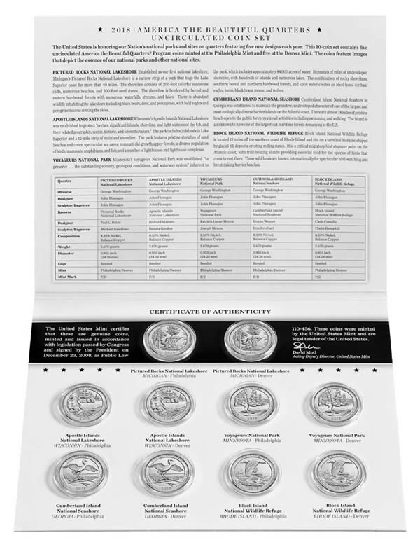 US-Mint-Opens-Sales-For-10-Coin-Set-Of-America-The-Beautiful-Uncirculated-Quarters-On-March-29