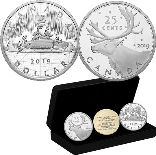 RCM-New-Release:-2019-2-Oz-Pure-Silver-Two-Coin-Set-Royal-Canadian-Mint-Coin-Lore:-Back-To-Concept
