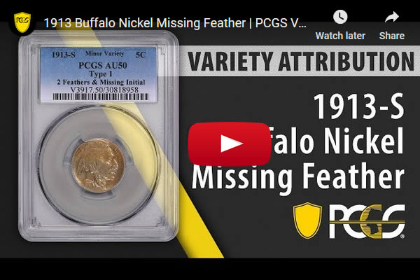 Video:-1913-Buffalo-Nickel-Missing-Feather-|-PCGS-Variety-Attribution
