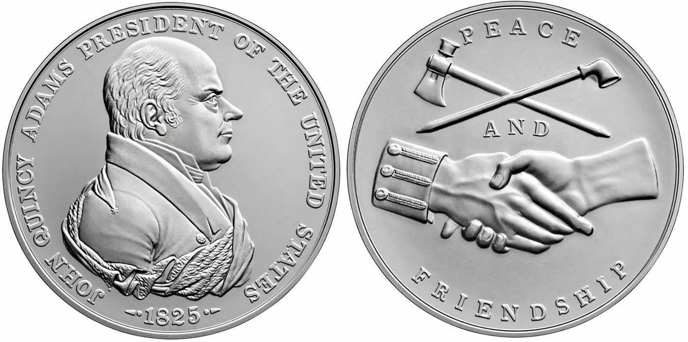 US-Mint-New-Release:-John-Quincy-Adams-Presidential-Silver-Medal